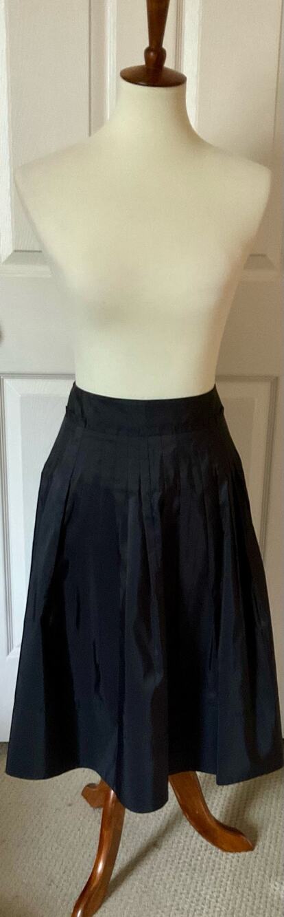 Talbots 100% Silk Pleated Midi Skirt